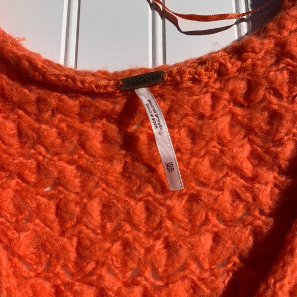 Free People Crashing Waves Orange Pullover XS - Picture 7 of 9
